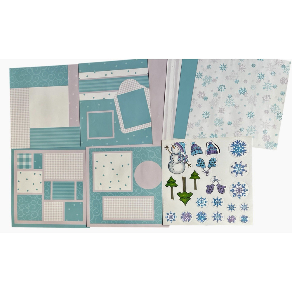 CTMH Winter Scrapbooking Kit Paper Packet Cardstock Die Cuts 12x12 Layouts NEW